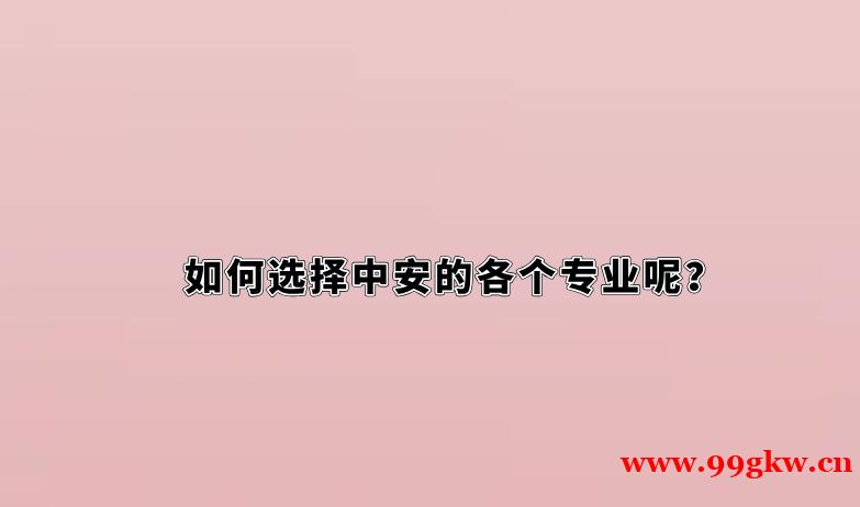 如何選擇中安的各個(gè)專業(yè)呢？